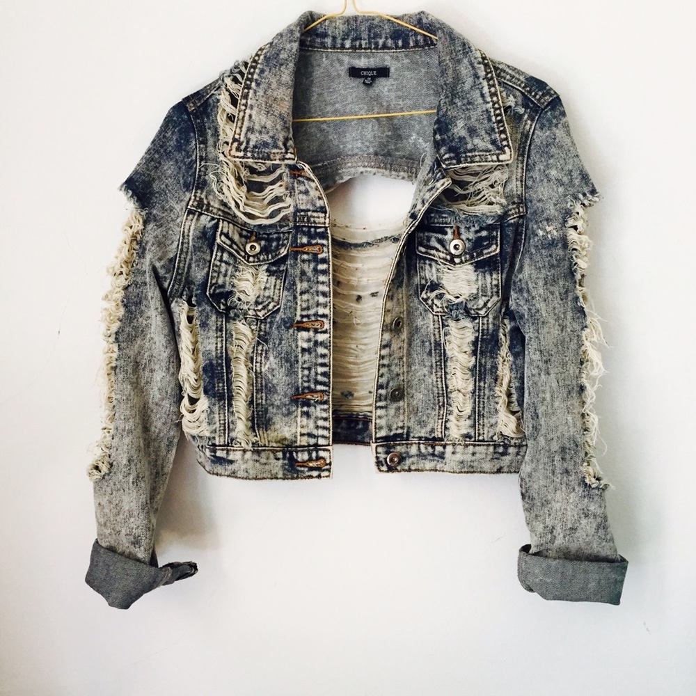 Destroyed jean jacket